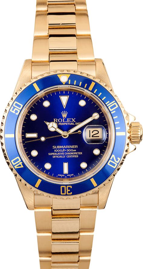 rolex 18k gold watches for sale|rolex submariner 18k yellow gold.